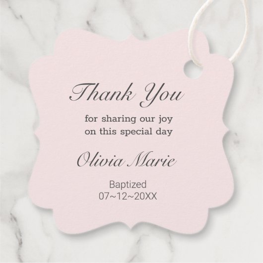 ピンクと白の月桂樹と十字架の宗教的 フェイバータグ (裏面)