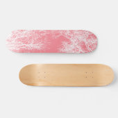 ピンクと白の木 スケートボード (横)