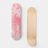 ピンクと白の木 スケートボード (正面)