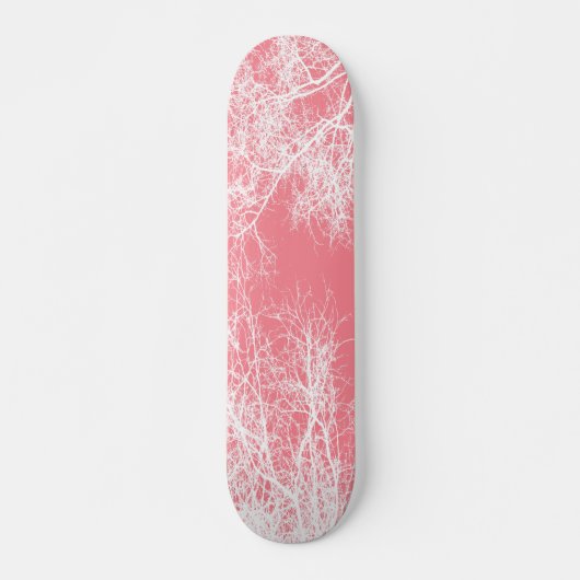 ピンクと白の木 スケートボード (正面)