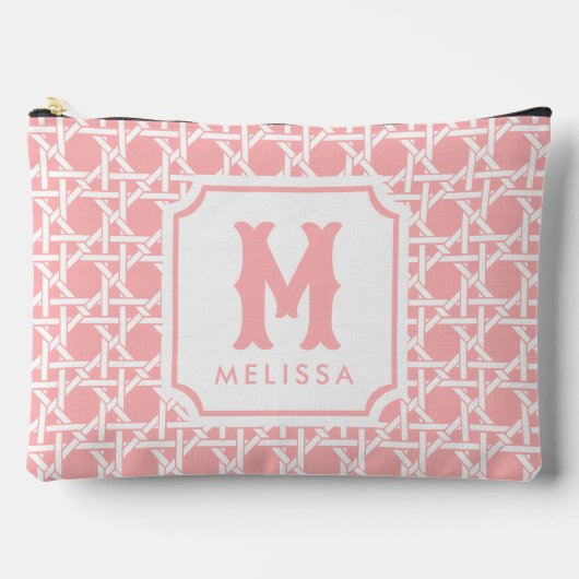 ピンクと白の杖 |ラタン |モノグラム アクセサリーポーチ (正面)