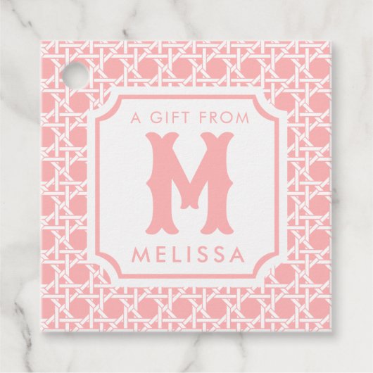 ピンクと白の杖 |ラタン |モノグラム フェイバータグ (正面)