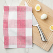 ピンクと白の格子柄のキッチンタオル キッチンタオル (四つ折り)