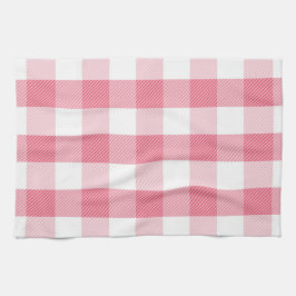 ピンクと白の格子柄のキッチンタオル キッチンタオル
