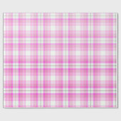 ピンクと白の格子縞 ラッピングペーパー (フラット)
