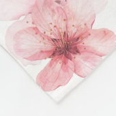 ピンクと白の桜の花 フリースブランケット (角)