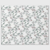 ピンクと白の植物棚と引き出しライナー ラッピングペーパー (フラット)