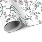 ピンクと白の植物棚と引き出しライナー ラッピングペーパー (ロールコーナー)