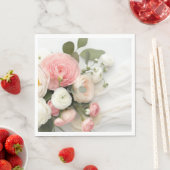 ピンクと白の椿 スタンダードランチョンナプキン (インサイチュ)