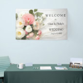 ピンクと白の椿 横断幕 (トレードショー)