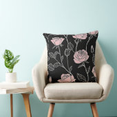 ピンクと白の様式化されたバラ クッション (椅子)