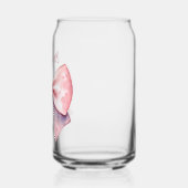 ピンクと白の水の色の弓パーソナライズされた ガラス缶 (左)