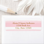 ピンクと白の水彩ストライプ 住所ラベル ラベル (インサイチュ)