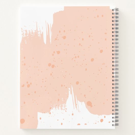 ピンクと白の水彩筆跡 ノートブック (裏面)