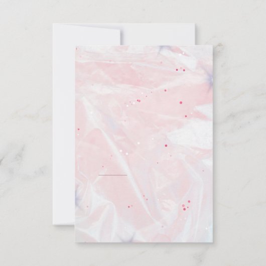 ピンクと白の水彩誕生日パーティー 招待状 (裏面)