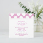 ピンクと白の水玉模様のパーティー招待状 招待状 (スタンド正面)