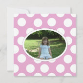 ピンクと白の水玉模様のパーティー招待状 招待状 (裏面)