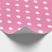 ピンクと白の水玉模様の誕生日パーティー ラッピングペーパー (角)