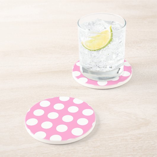 ピンクと白の水玉模様コースター コースター (側面)