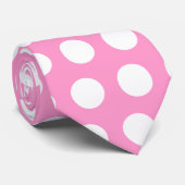 ピンクと白の水玉模様ネクタイ ネクタイ (ロール)