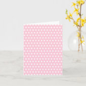 ピンクと白の水玉模様パターン。ざらざら。 カード (黄色い花)