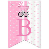 ピンクと白の水玉模様👶ベビーシャワー バンティングフラッグ (第3の旗)