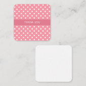 ピンクと白の水玉模様ミニサンキューカード ノートカード (正面/裏面)