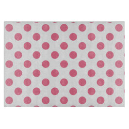 ピンクと白の水玉模様 カッティングボード