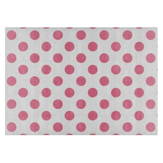 ピンクと白の水玉模様 カッティングボード (正面)