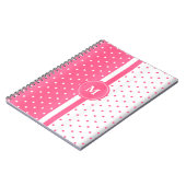 ピンクと白の水玉模様 ノートブック (左側)