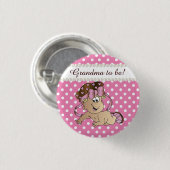 ピンクと白の水玉模様 |ベビーガール 缶バッジ (正面&裏面)