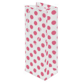 ピンクと白の水玉模様 ワインギフトバッグ (裏面アングル)