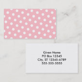 ピンクと白の水玉模様 名刺 (正面/裏面)