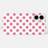 ピンクと白の水玉模様 Case-Mate iPhoneケース (裏面 (横))