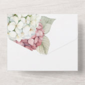 ピンクと白の水色あじさい花 オールインワン招待状 (裏面)