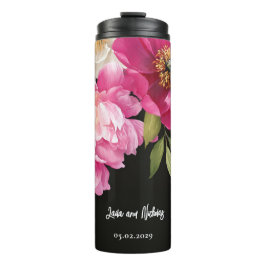 ピンクと白の水色の牡丹のフローラ結婚 タンブラー