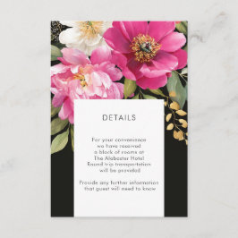 ピンクと白の水色の牡丹フローラ詳細 エンクロージャーカード