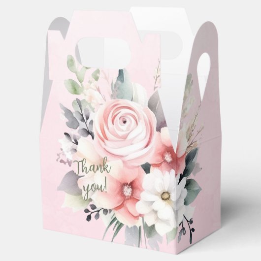 ピンクと白の水色の花模様(ピンク) フェイバーボックス (オープン)