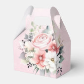 ピンクと白の水色の花模様(ピンク) フェイバーボックス (正面サイド)