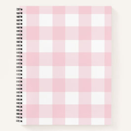 ピンクと白の水色バッファローチェックコテージ ノートブック