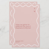 ピンクと白の波の式縁どプログラム (正面/裏面)