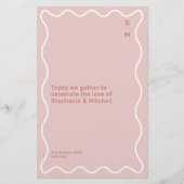 ピンクと白の波の式縁どプログラム (正面)