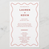 ピンクと白の波の式縁どプログラム (正面)