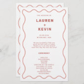 ピンクと白の波の式縁どプログラム (正面/裏面)