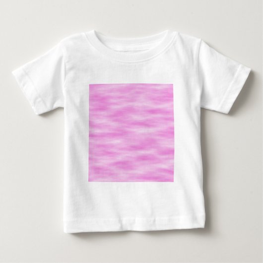 ピンクと白の波状パターン。 ベビーTシャツ (正面)