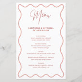 ピンクと白の波状メ縁どニューカード (正面)