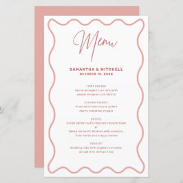 ピンクと白の波状メ縁どニューカード