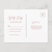 ピンクと白の波状RSVP縁どのポストカード ポストカード (裏面)