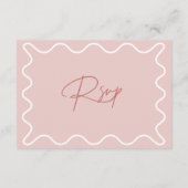 ピンクと白の波状RSVP縁どカード エンクロージャーカード (裏面)