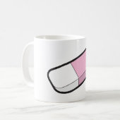 ピンクと白の消しゴム コーヒーマグカップ (正面左)